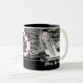 パーソナライズで大きいダマスク織の写真のマグ ツートーンマグカップ (正面右)