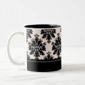 パーソナライズで大きいダマスク織の写真のマグ ツートーンマグカップ (左)