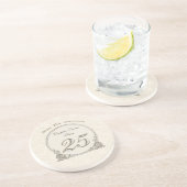 パーソナライズで安い記念日のギフト25年 コースター (側面)