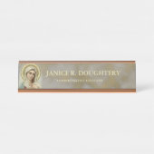 パーソナライズで完全で悲しい聖母マリア デスクネームプレート (正面)