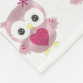 パーソナライズで小さいベビーのフクロウパターンフリースブランケット フリースブランケット (角)