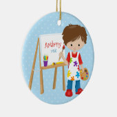 パーソナライズで小さい芸術家のクリスマスのオーナメント セラミックオーナメント (右)