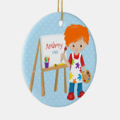 パーソナライズで小さい芸術家のクリスマスのオーナメント セラミックオーナメント (右)