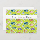 パーソナライズで平らなメッセージカード-モルモット ノートカード (正面/裏面)