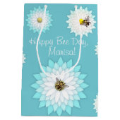 パーソナライズで幸せな蜂日のギフトバッグ ミディアムペーパーバッグ (裏面)