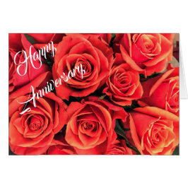 パーソナライズで幸せな記念日のバラの挨拶状