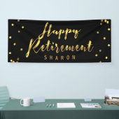 パーソナライズで幸せな退職のフェイクな金ゴールドの紙吹雪 横断幕 (トレードショー)