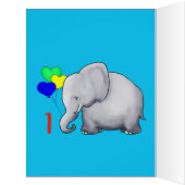 パーソナライズで心暖まるような象の第1誕生日 (内側(左))