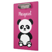 パーソナライズで愛らしいパンダくまの女の子のピンクの子供 クリップボード (左)