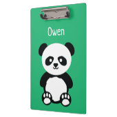パーソナライズで愛らしいパンダくまの緑の子供 クリップボード (左)
