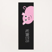 パーソナライズで愛らしいブタのおもしろい動物 ヨガマット (正面)