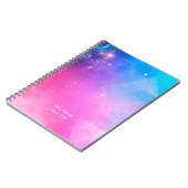 パーソナライズで抽象的で幾何学的な空の銀河系 ノートブック (左側)