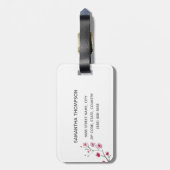 パーソナライズで日本のな桜のイラストレーション ラゲッジタグ (裏面縦)