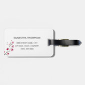 パーソナライズで日本のな桜のイラストレーション ラゲッジタグ (裏面横)