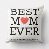 パーソナライズで最も最高のなお母さんのハートの母の日 クッション (正面)