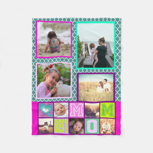 パーソナライズで最も最高のなお母さんの写真の記憶 フリースブランケット (正面)
