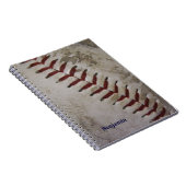 パーソナライズで汚い汚れた野球の螺線形のメモ帳 ノートブック (右側)