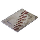 パーソナライズで汚い汚れた野球の螺線形のメモ帳 ノートブック (左側)