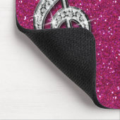 パーソナライズで派手なきらめくダイヤモンド音楽ノート マウスパッド (コーナー)