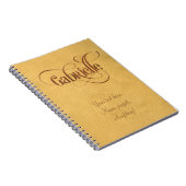 パーソナライズで渦巻形のな原稿Gabrielleブラウンクラフト ノートブック (右側)