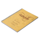 パーソナライズで渦巻形のな原稿Gabrielleブラウンクラフト ノートブック (左側)