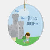 パーソナライズで王室のな白馬の王子様の男の子のオーナメント セラミックオーナメント (左)