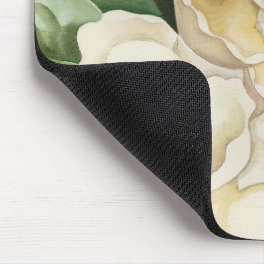 パーソナライズで白いマグノリアによっては水彩画が開花します マウスパッド