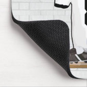 パーソナライズで白く黒いフットボールのサッカージャージー マウスパッド (コーナー)