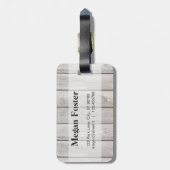 パーソナライズで素朴で軽い木製の花の荷物のラベル ラゲッジタグ (裏面縦)