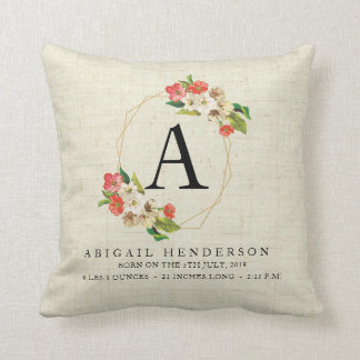 パーソナライズで素朴なベビーの誕生Statsの枕 クッション