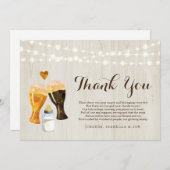 パーソナライズで素朴なベビーの醸造のベビーシャワーの双生児 サンキューカード (正面/裏面)