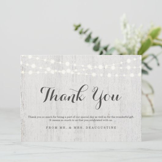 パーソナライズで素朴な木は感謝していしています サンキューカード (スタンド正面)