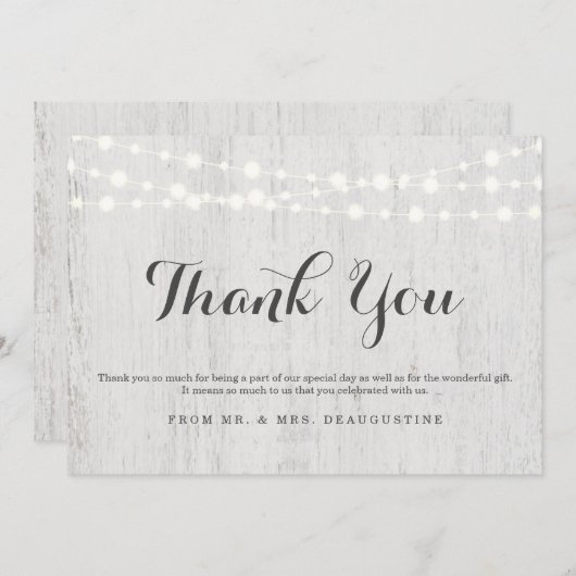 パーソナライズで素朴な木は感謝していしています サンキューカード (正面/裏面)