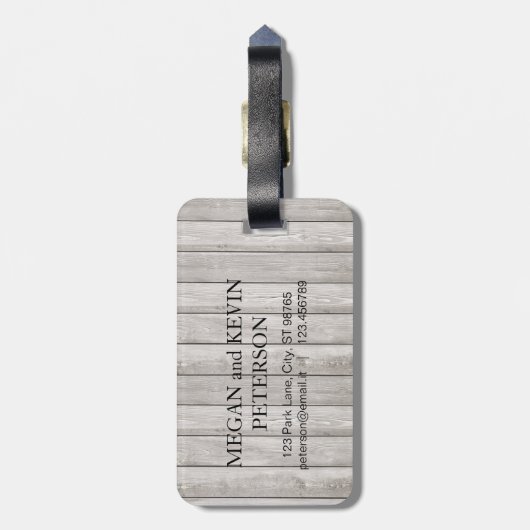 パーソナライズで素朴な木製の荷物のラベル ラゲッジタグ (裏面縦)