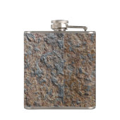 パーソナライズで素朴な|の石板の石の石は名前を加えます フラスク (裏面)