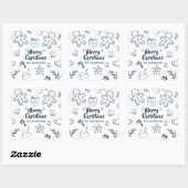 パーソナライズで美しいクリスマスのスケッチのステッカーのシール スクエアシール (シート)