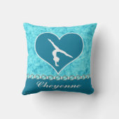 パーソナライズで美しいターコイズの体操 クッション (裏面)