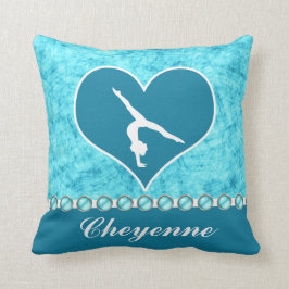 パーソナライズで美しいターコイズの体操 クッション