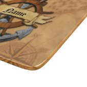 パーソナライズで航海のないかりおよび車輪 カッティングボード (角)