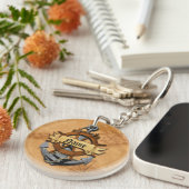 パーソナライズで航海のないかりおよび車輪 キーホルダー (正面右)