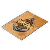 パーソナライズで航海のないかりおよび車輪 ノートブック (左側)