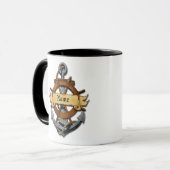 パーソナライズで航海のないかりおよび車輪 マグカップ (正面左)