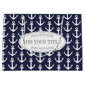 パーソナライズで航海のないかりのプリントの大きいギフトバッグ ラージペーパーバッグ (正面)