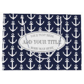 パーソナライズで航海のないかりのプリントの大きいギフトバッグ ラージペーパーバッグ (裏面)