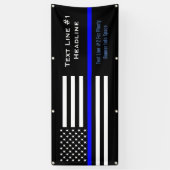 パーソナライズで薄いブルーライン米国の旗の便利な表示 横断幕 (縦)