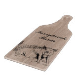 パーソナライズで装飾的でフェイクな木製の家畜のブタ カッティングボード (角)