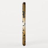 パーソナライズで贅沢な金ゴールドおよび黒い音楽ノート Case-Mate iPhoneケース (裏面/右)