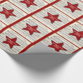 パーソナライズで赤いクリスマスキャロル音楽 ラッピングペーパー (角)