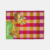 パーソナライズで赤い格子縞牛フリースブランケット フリースブランケット (正面(横))