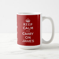 パーソナライズで赤いKeep Calm and Carry On